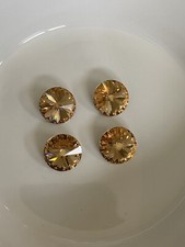 2pcs 14mm 1122 SWAROVSKI Rivoli Foiled Chaton Round Light Colorado Topaz