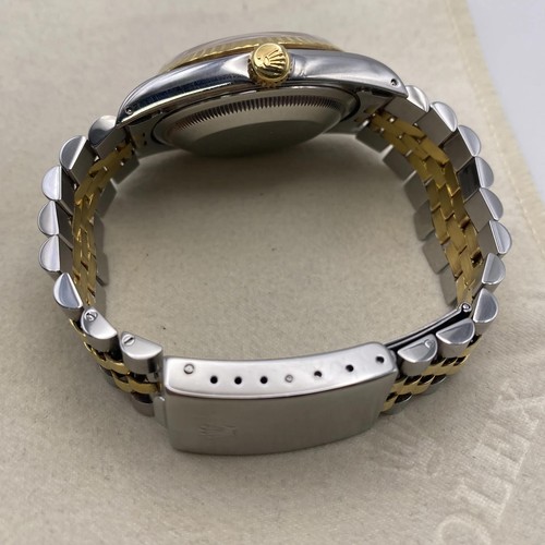 Montre pour homme Rolex Datejust 36 mm or jaune 18 carats acier champagne cadran diamant 16233 - Photo 5 sur 8