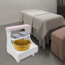 Footbath Stool W/ Wheels Foot Rest Pedicure Manicure Funiture Foot Salon Trolley