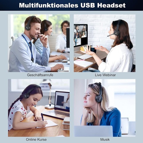 Casque PC USB avec Microphone, Casque Business avec Réduction du Bruit, EKSA H12E - Photo 6/6