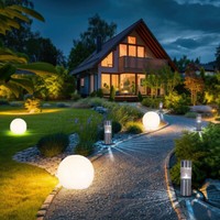 Solarkugel AußEnlampe Gartenleuchte Led Wegelampe Terrassenlampe Gartendeko 7X