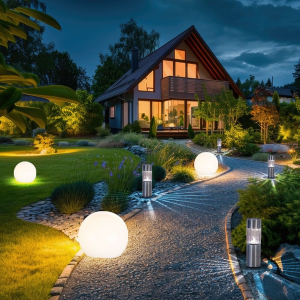 Solarkugel AußEnlampe Gartenleuchte Led Wegelampe Terrassenlampe Gartendeko 7X-image