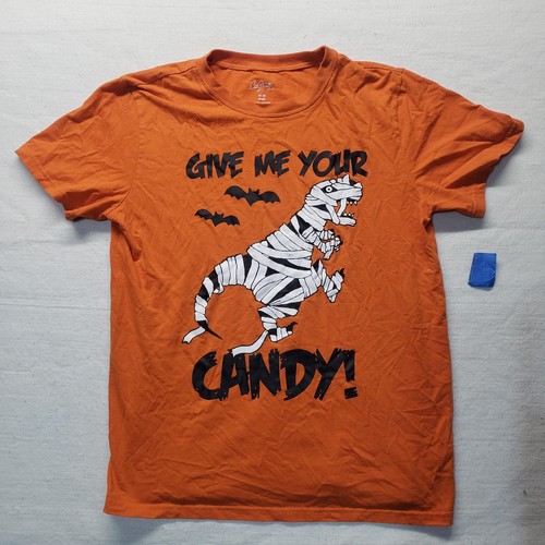 Dinosaur T-Rex"Give Me Your Candy" Halloween Tee T-Shirt Mummy Husky Boys 18/20 - Picture 2 of 9