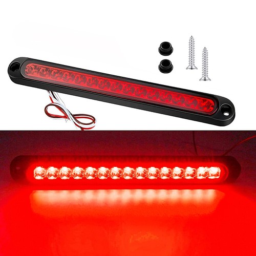 10" 15 LED Red Truck Trailer Strip 3rd Brake Stop Lamps Rear Turn Tail Light Bar - Foto 7 di 9
