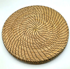 Set of 4 Round Seagrass Placemats Wicker Woven Boho Beach Nautical Natural