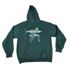 Guy Harvey Marlin Hoodie Sweatshirt Fishing Green AFTCO Bluewater SeeDescription