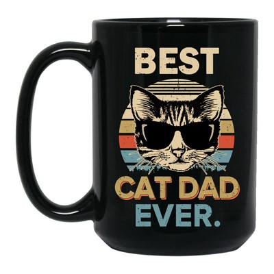 Vintage Best Cat Dad Ever Black Coffee Mug Ebay