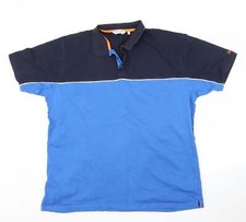EWM Mens Blue Cotton Blend Polo Size XL Collared Button