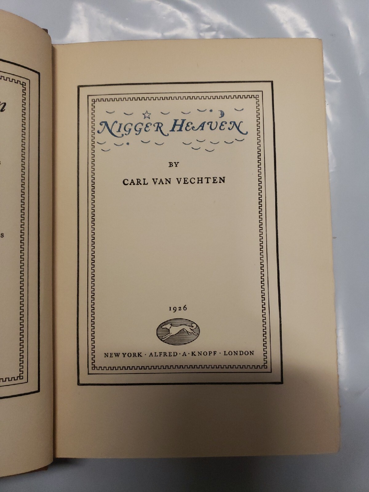Carl Van Vechten / NIGGER HEAVEN 1st Edition First Printing 1926 VG ...