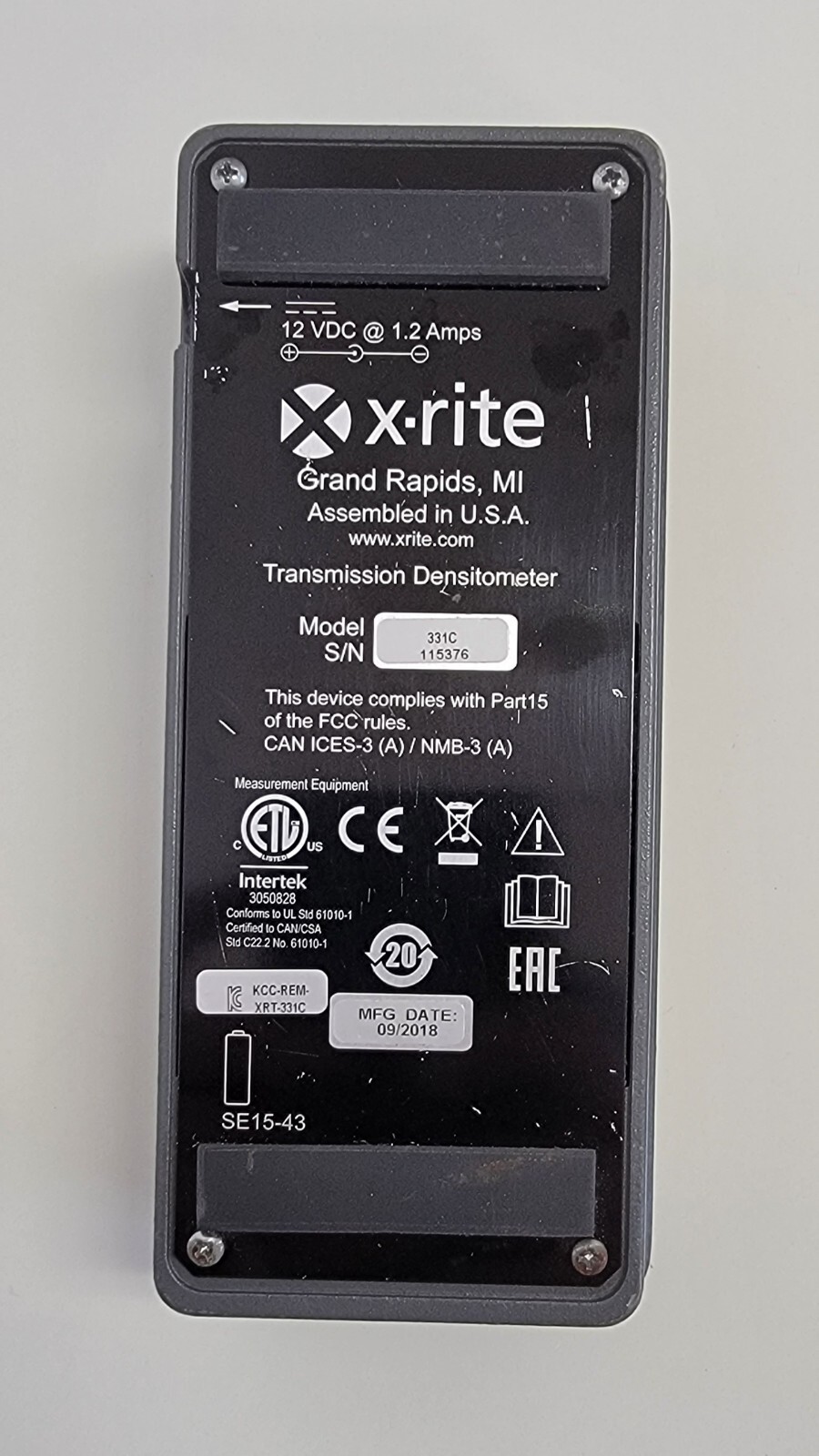 Transmission Densitometer 331C X-rite Film Measurement Xrite