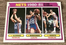 1981-82 TOPPS BASKETBALL MIKE NEWLIN , MAURICE LUCAS NEW JERSEY NETS #57