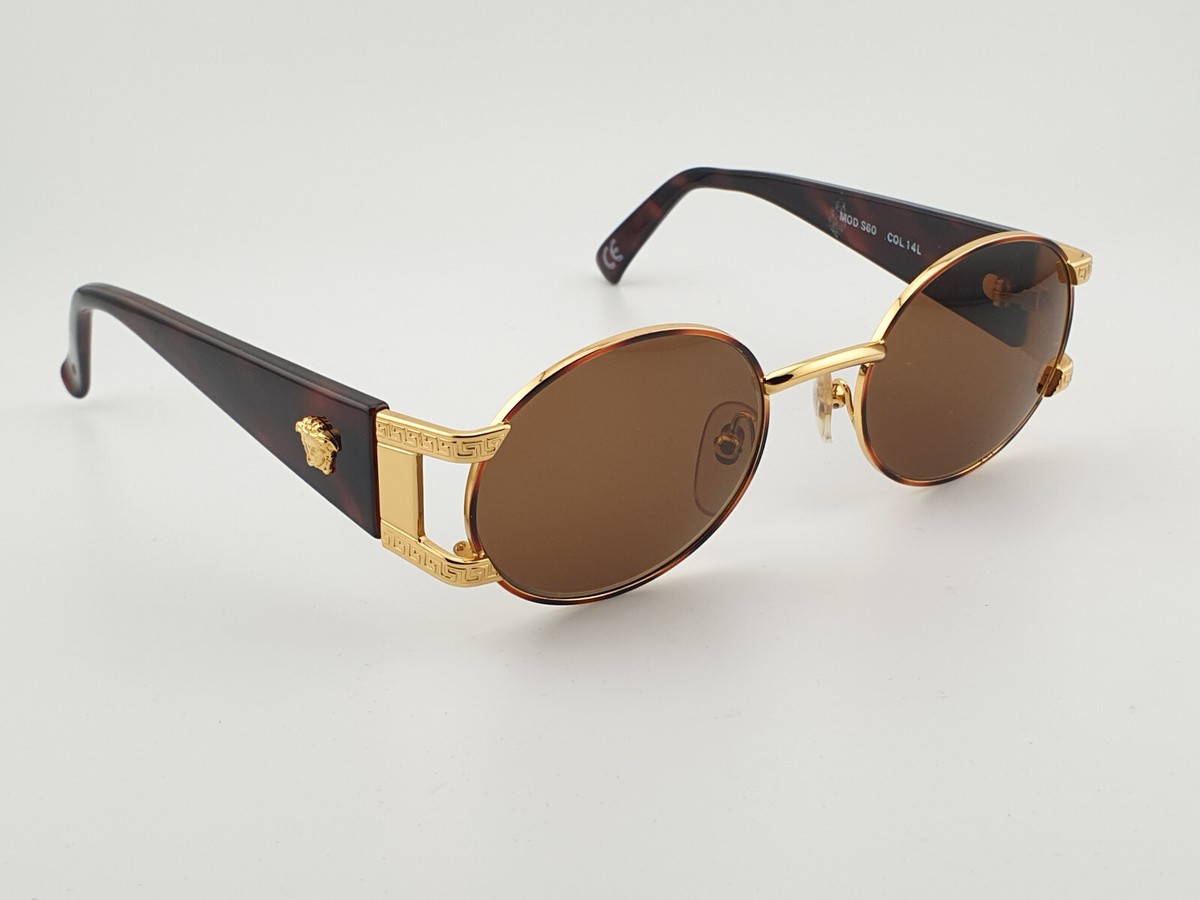 Gianni Versace Sunglasses Mod S60 Vintage Medusa Greek Key