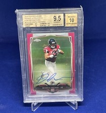 DEVONTA FREEMAN 2014 TOPPS CHROME PINK REFRACTOR AUTO RC #D 11/75 BGS 9.5 10 AU