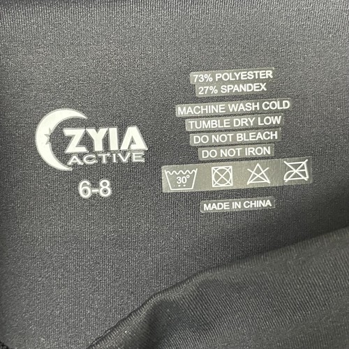 ZYIA Active Black White Spell Out Leggings Size 6-8 Workout - Picture 6 of 7
