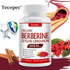 Premium Berberine with Ceylon Cinnamon 1800mg - Healthy Cholesterol, Non-GMO