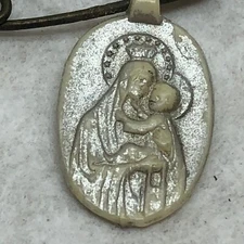 Vintage St. Joseph & Sacred Heart Medal Religious Item Plastic