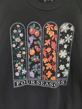 Morning Sun  X-Large Crewneck Sweatshirt Black Four Seasons Graphic USA 