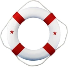 Hampton Nautical Lifering, 20", Red