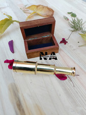 Victorian Brass Telescope w/ Box, Antique Finish, Handheld Monocular Spyglass