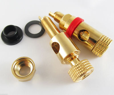 2pcs Copper Gold plated audio Speaker 4mm binding post 7.3mm Diameter terminals