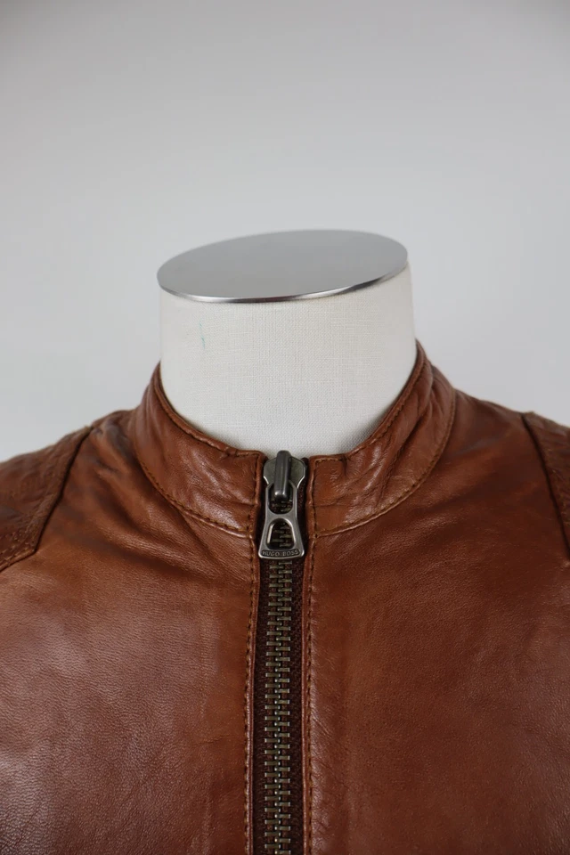 HUGO BOSS Chaqueta De Cuero Para Hombre Tg 46 Vintage Casual - Imagen 2 de 4