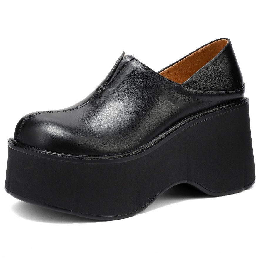 SAOLA Stivaletti donna suola spessa vera pelle Mary Janes plateau alto creepers