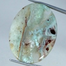 24.30Cts 100 Natural Aqua Chalcedony Oval Cabochon Gemstone 24X32X4MM