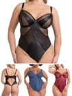 Scantilly by Curvy Kate Suspense Plunge Bodysuit Underwired Sheer Sexy Lingerie