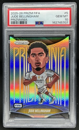 2025-26 Panini Prizm FIFA Jude Bellingham Prizmania SSP #5 Real Madrid PSA 10