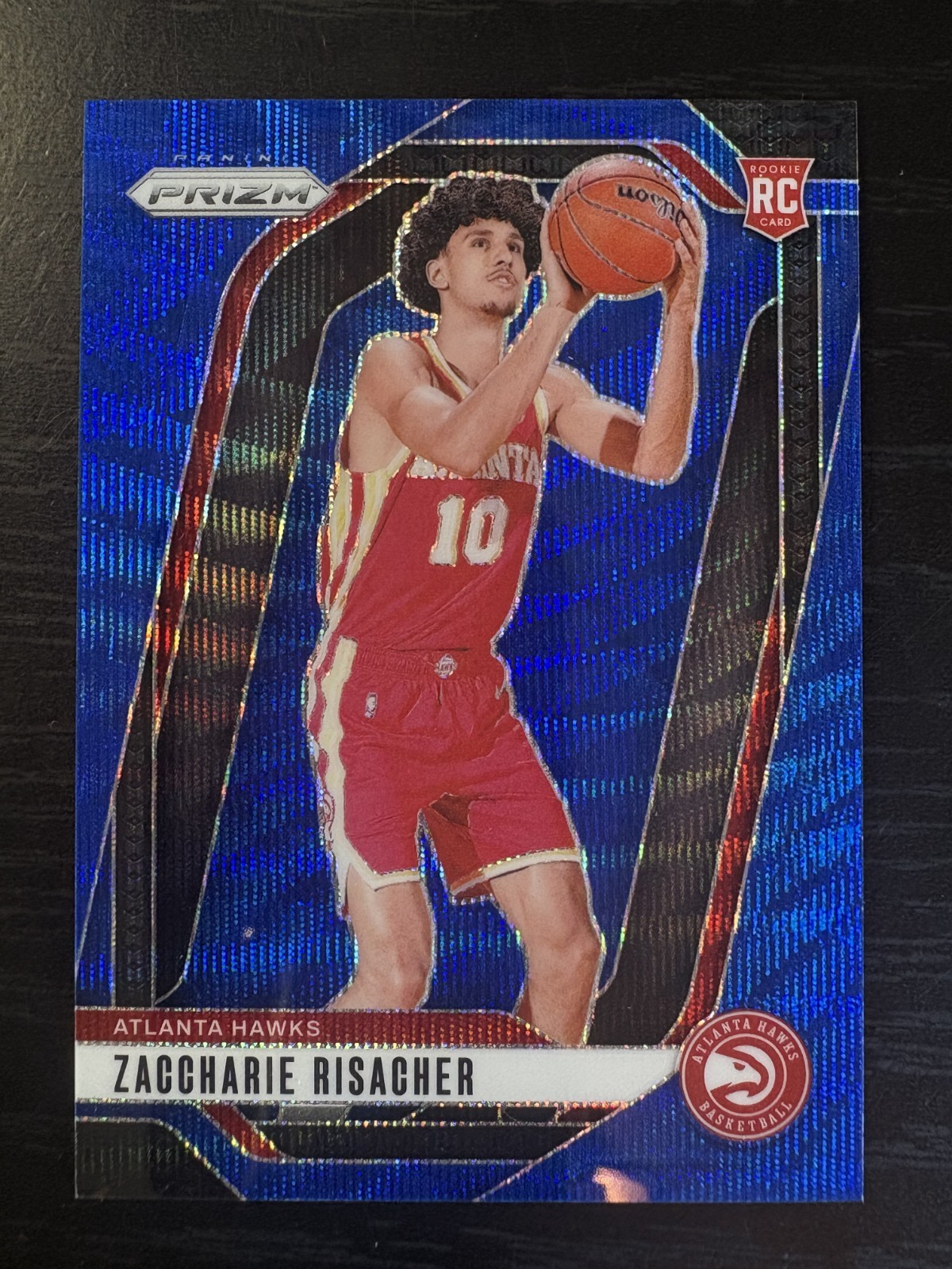 2024-25 Panini Prizm Zaccharie Risacher Rookie #265 Blue Wave Prizm /125 (RC) 