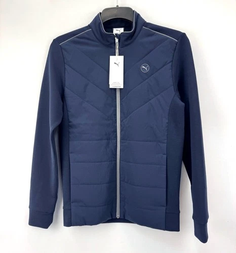Puma Cloudspun Fleece Hybrid Jacket Men's Size Large Navy Lightweight/37376