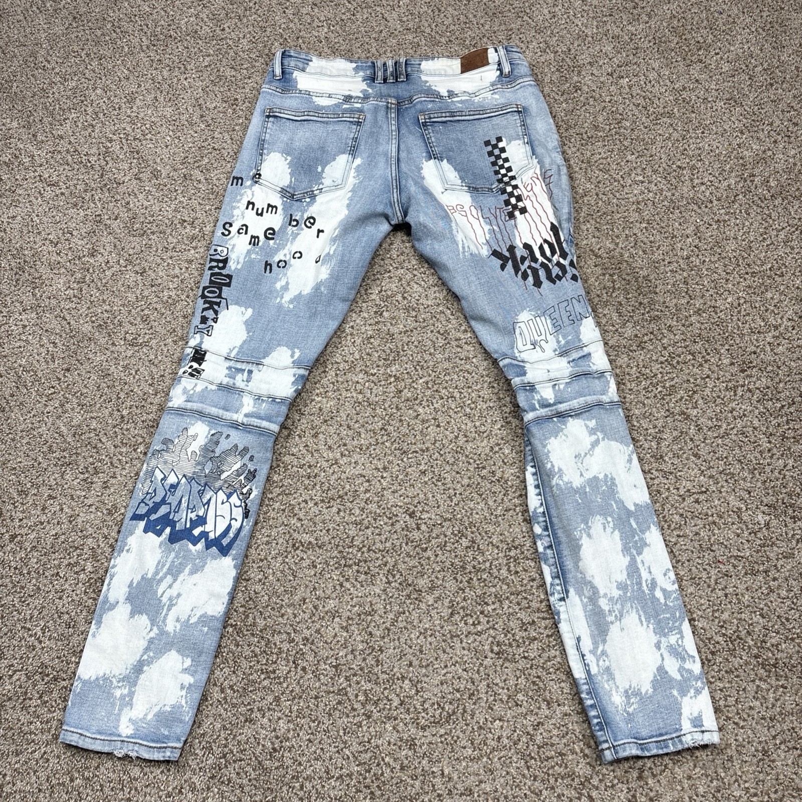 Crysp Distressed Skinny Jeans Men’s 32 X 30.5 Blue Stretch Denim Distressed - View 15