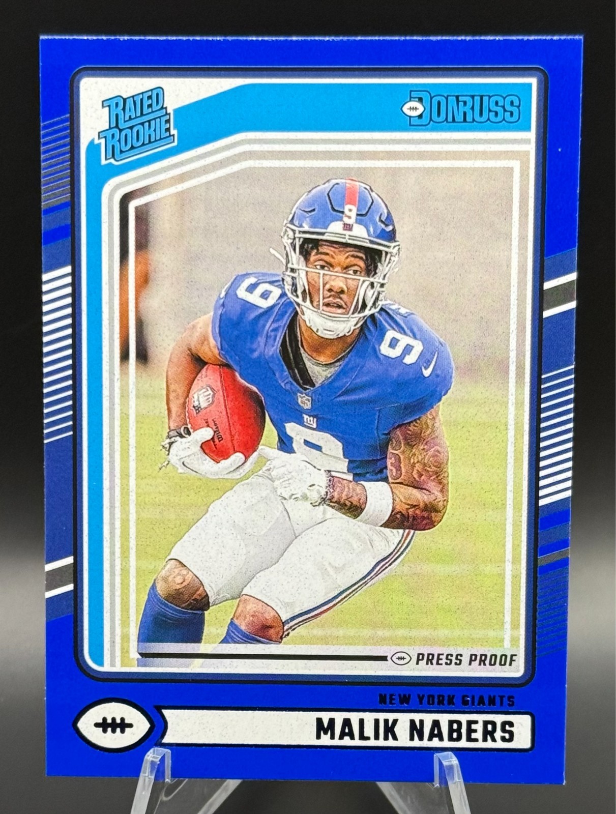2024 Panini Donruss - Malik Nabers Blue Press Proof RC - New York Giants #383