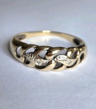 Eleganter Damenring 333er Gelbgold/8Karat Gr. 54 Panzerkettendesign