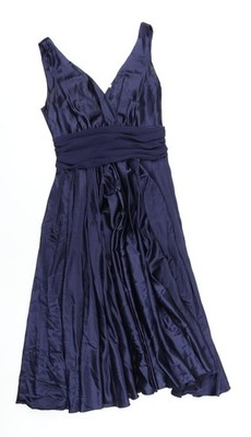 New Look Damen blau Polyester A-Linie Größe 10 V-Ausschnitt Reißverschluss