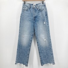 Pistola Cassie Super High Rise Straight Leg Jeans Fairview Distressed Cotton 27