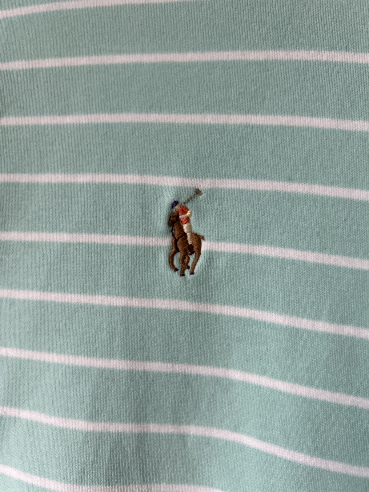 Polo Ralph Lauren uomo grande vestibilità classica verde menta camicia a righe carne pony