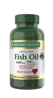 Nature's Bounty Fish Oil 1400 mg 130 Coated Softgels 980 mg of Omega-3