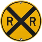 VINTAGE RAILROAD CROSSING PORCELAIN SIGN TRAIN STATION GAS OIL FREIGHT