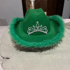 American Vintage Women's Green and Silver Cowboy Hat