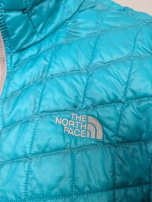The North Face Woman Size M Thermoball Puffer Blue Jacket Quilted Insulated