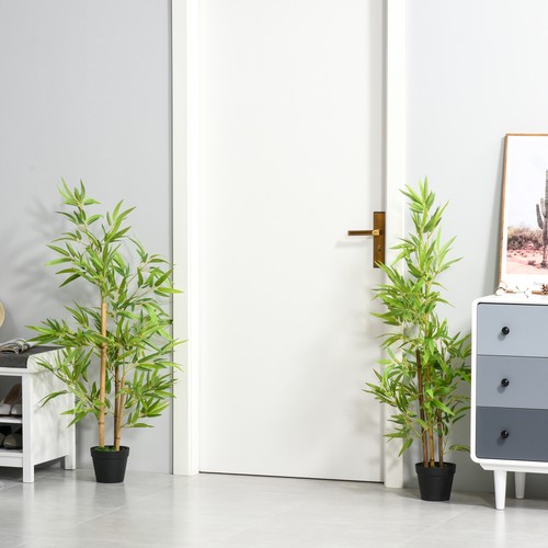 Bambú Artificial Plantas Artificiales en Maceta Árbol Artificial Decoración 120cm - Imagen 8 de 10