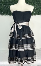 BCBGMAXAZRIA Silk Belt Y2K Tiered Ruffle Fairy Grunge Party Mini Dress Size M