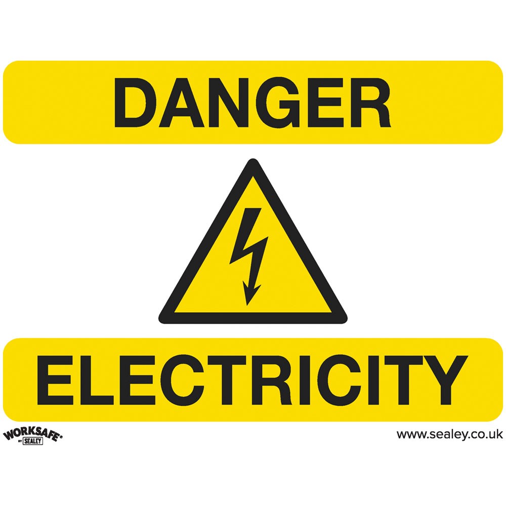 Worksafe Warning Safety Sign - Danger Electricity - Rigid Plastic