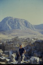 c1970's Kodachrome 35mm Slide, Man Ancient Ruins, Mountain Landscape, Greece