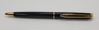 *C17) Waterman Hemisphere Black Lacquer Gold Twist Ballpoint Pen - France