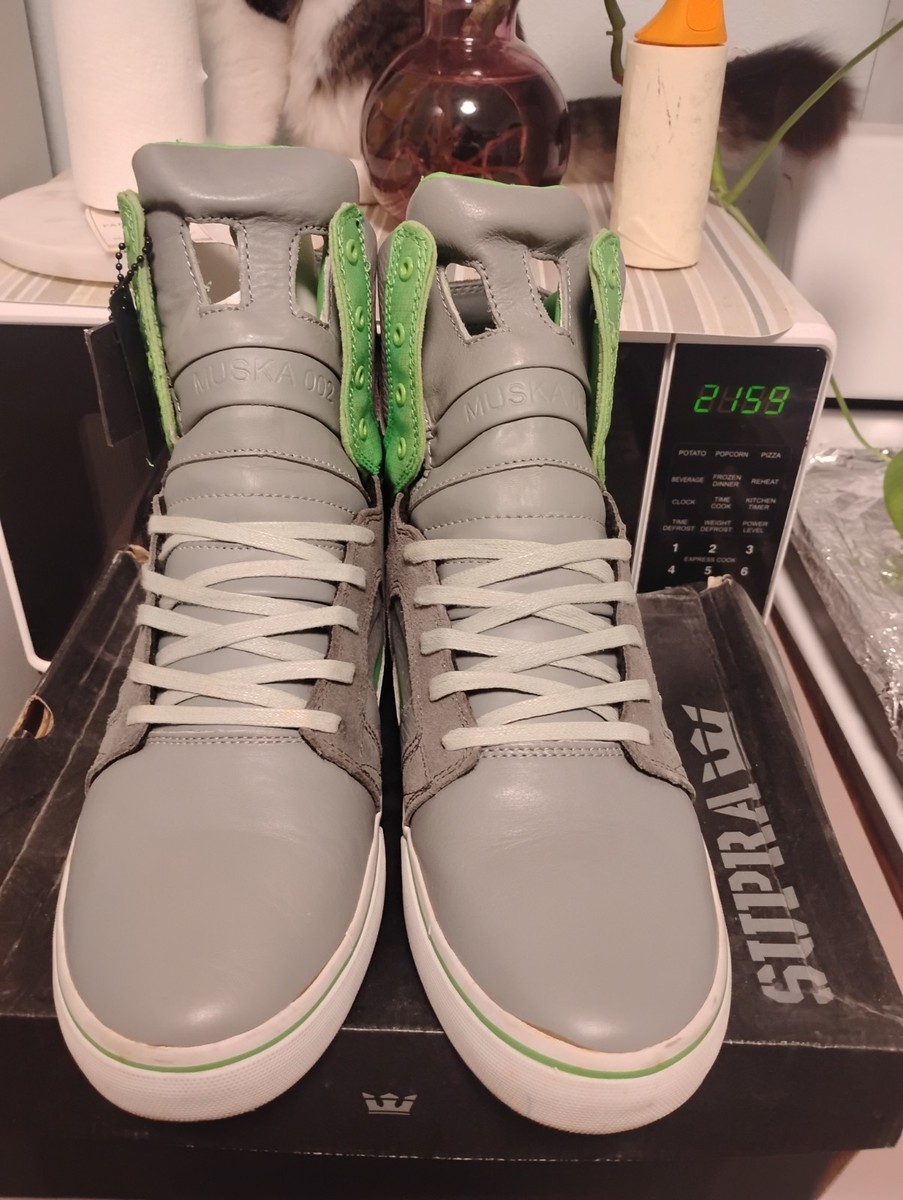 ULTRA RARE SUPRA SKYTOP 2 SKATEBOARD SHOES! LIME GREEN SUEDE