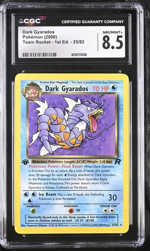 Dark Gyarados (1st Edition) graded CGC 8.5 for sale on eBay