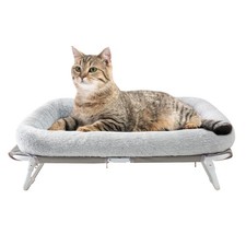 Elevated Cat Bed Foldable Raised Pet Hammock Self-Supporting Puppy Lounger wi...