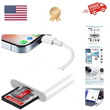 SD Card Reader for iPhone, SD  Micro SD Dual Slots Memory Card Reader for iP...